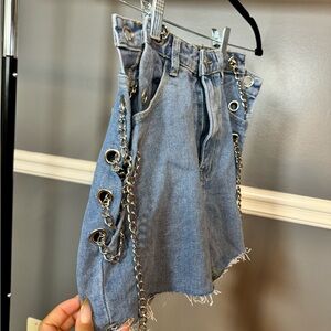 Chain Lace up Shorts
